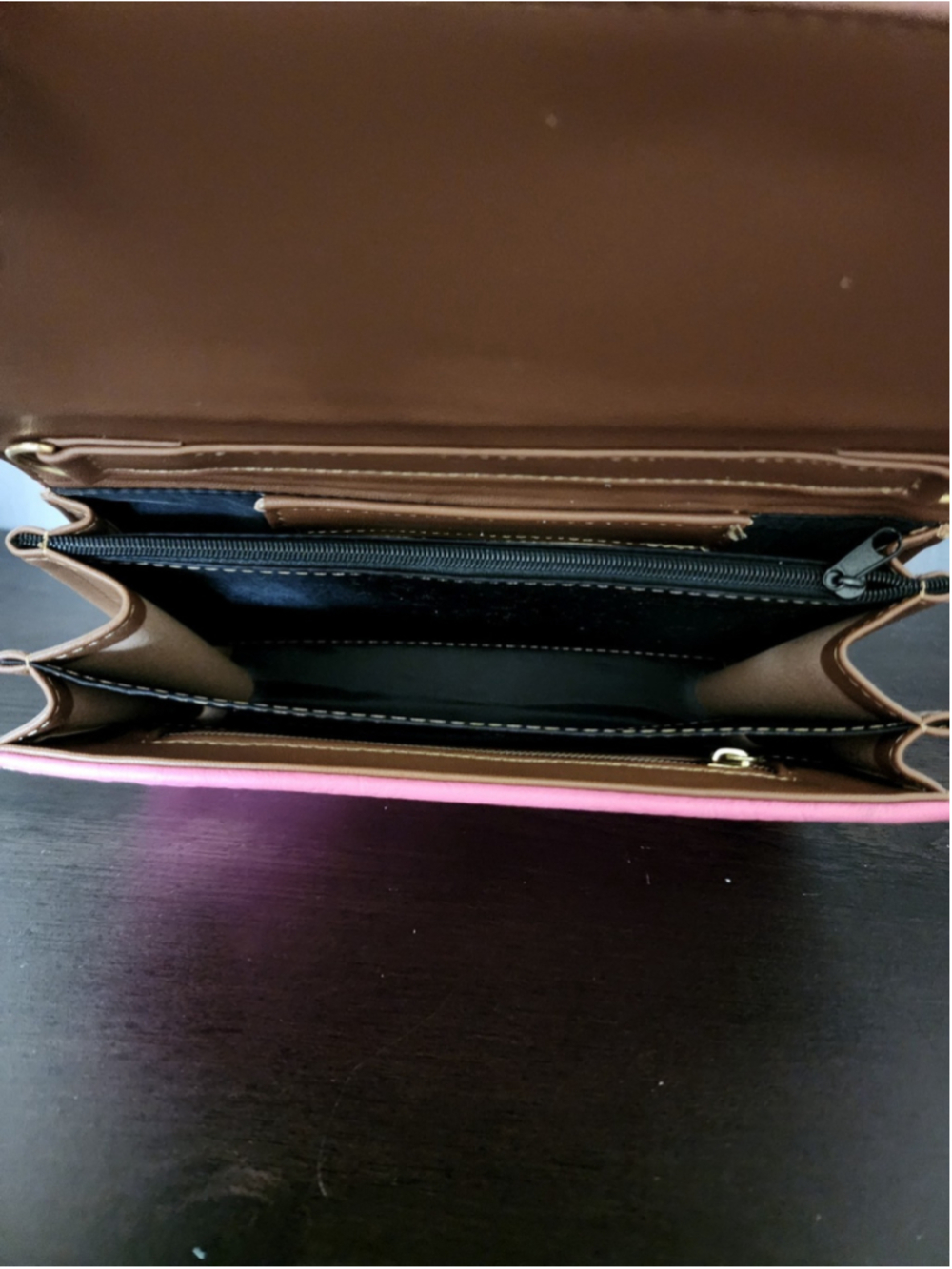 Mexican Pink Sunflower Embossed Tooled Artisan LEATHER Crossbody Purse - Picture 9 of 16
